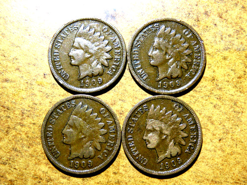 Bulk lot four 1909 - lot, nice